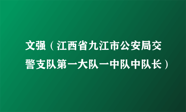 文强（江西省九江市公安局交警支队第一大队一中队中队长）