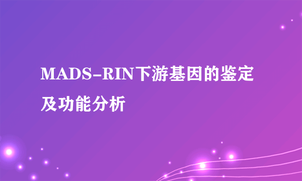 MADS-RIN下游基因的鉴定及功能分析