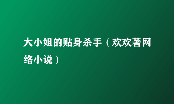 大小姐的贴身杀手（欢欢著网络小说）