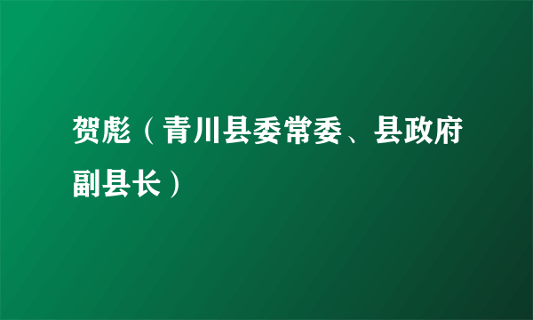 贺彪（青川县委常委、县政府副县长）