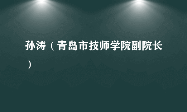 孙涛（青岛市技师学院副院长）