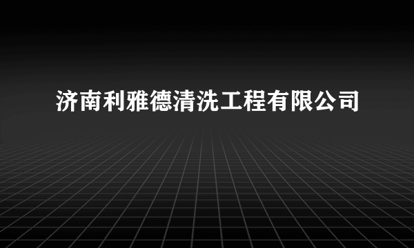 济南利雅德清洗工程有限公司