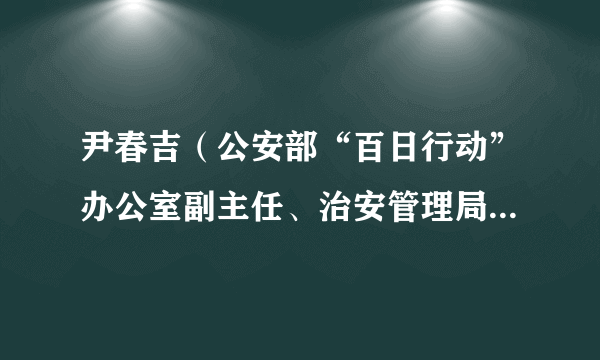 尹春吉（公安部“百日行动”办公室副主任、治安管理局二级巡视员）