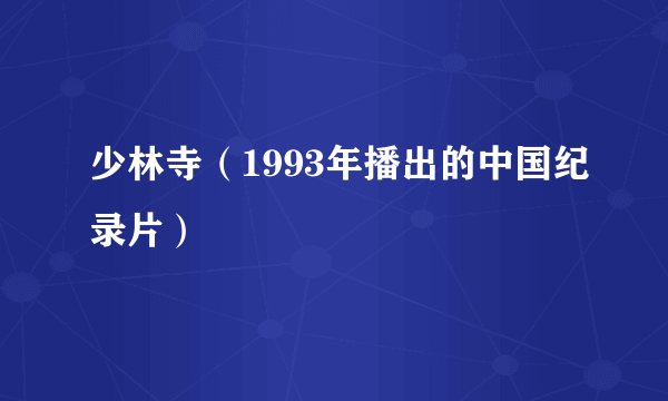 少林寺（1993年播出的中国纪录片）