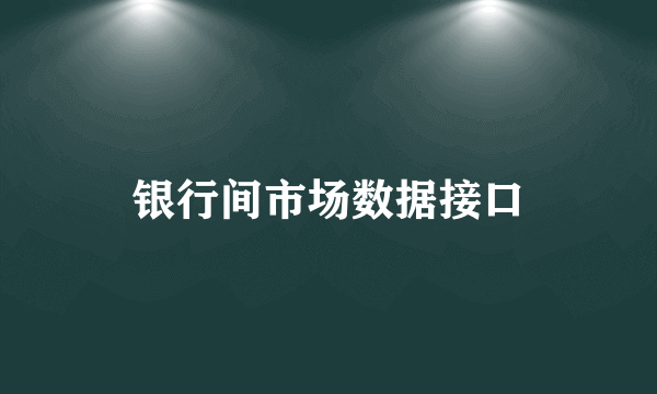 银行间市场数据接口