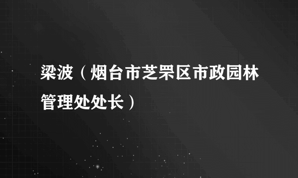 梁波（烟台市芝罘区市政园林管理处处长）