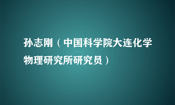 孙志刚（中国科学院大连化学物理研究所研究员）