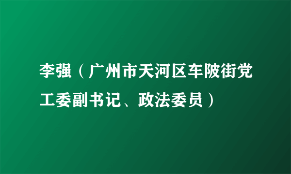 李强（广州市天河区车陂街党工委副书记、政法委员）