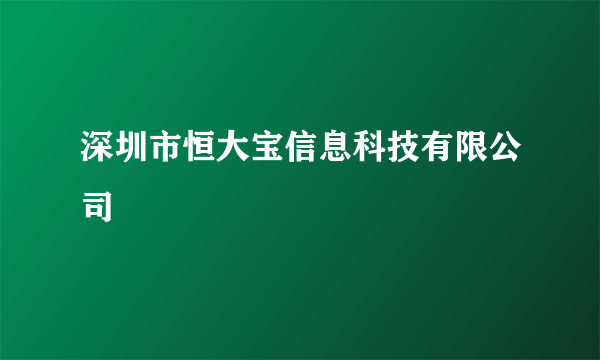 深圳市恒大宝信息科技有限公司