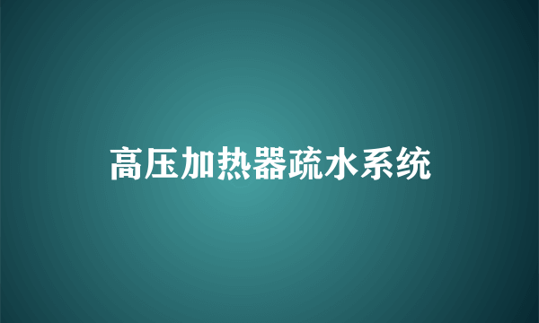 高压加热器疏水系统