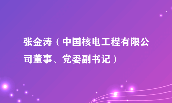 张金涛（中国核电工程有限公司董事、党委副书记）