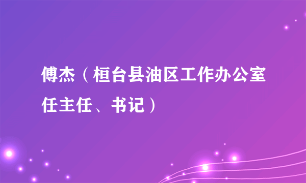 傅杰（桓台县油区工作办公室任主任、书记）