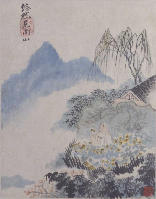 石涛陶渊明诗意图册（清代画家石涛创作的纸本设色画）