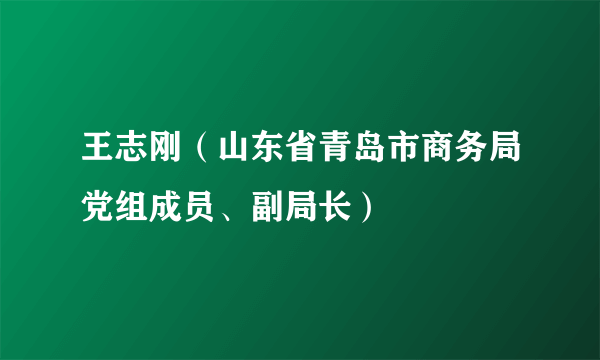 王志刚（山东省青岛市商务局党组成员、副局长）