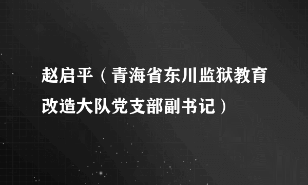 赵启平（青海省东川监狱教育改造大队党支部副书记）