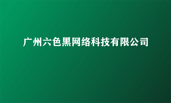 广州六色黑网络科技有限公司