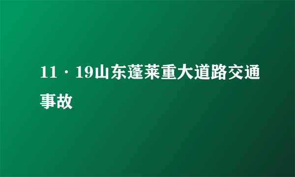 11·19山东蓬莱重大道路交通事故