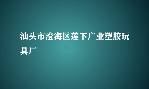 汕头市澄海区莲下广业塑胶玩具厂