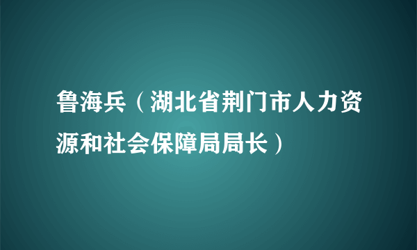 鲁海兵（湖北省荆门市人力资源和社会保障局局长）