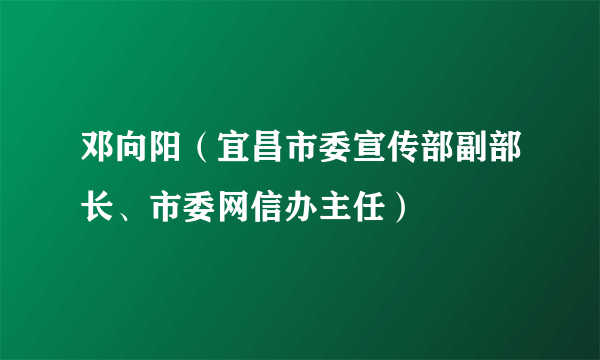 邓向阳（宜昌市委宣传部副部长、市委网信办主任）