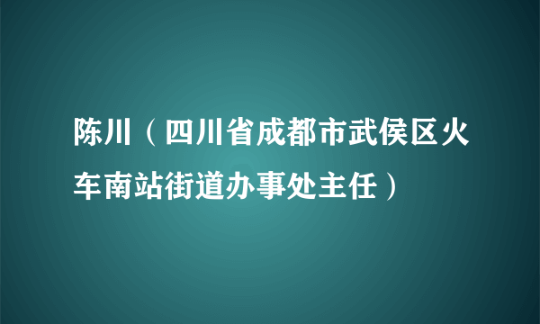 陈川（四川省成都市武侯区火车南站街道办事处主任）