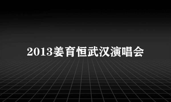 2013姜育恒武汉演唱会