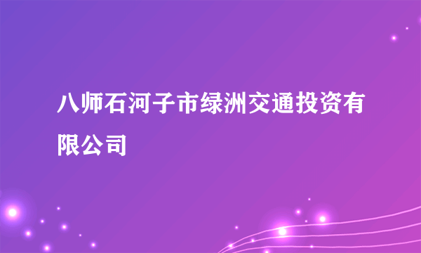 八师石河子市绿洲交通投资有限公司