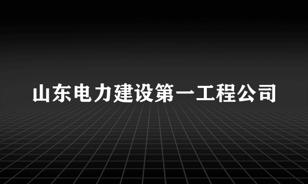 山东电力建设第一工程公司