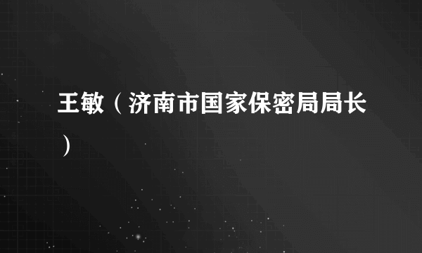 王敏（济南市国家保密局局长）