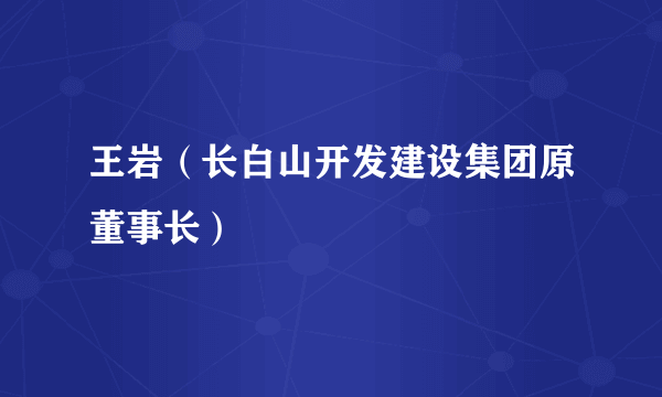 王岩（长白山开发建设集团原董事长）