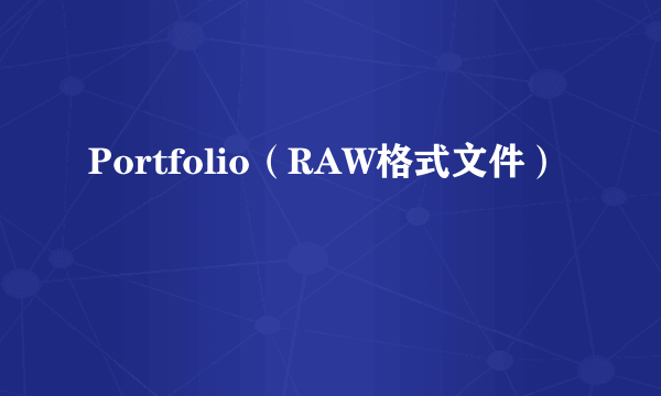 Portfolio（RAW格式文件）