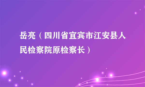 岳亮（四川省宜宾市江安县人民检察院原检察长）