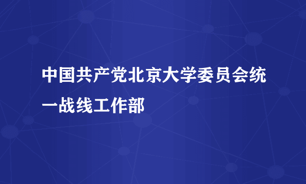 中国共产党北京大学委员会统一战线工作部