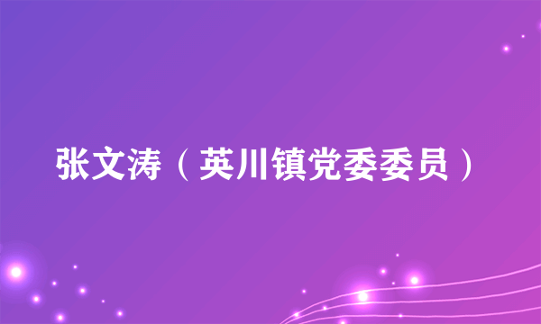 张文涛（英川镇党委委员）