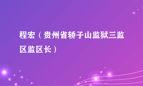 程宏（贵州省轿子山监狱三监区监区长）