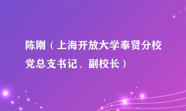 陈刚（上海开放大学奉贤分校党总支书记、副校长）