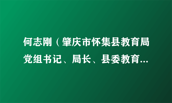 何志刚（肇庆市怀集县教育局党组书记、局长、县委教育工委书记）