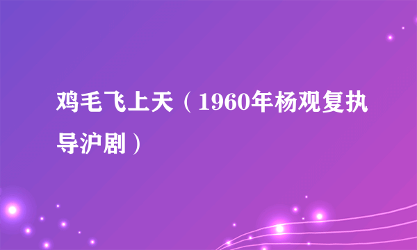 鸡毛飞上天（1960年杨观复执导沪剧）