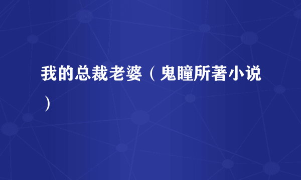 我的总裁老婆（鬼瞳所著小说）