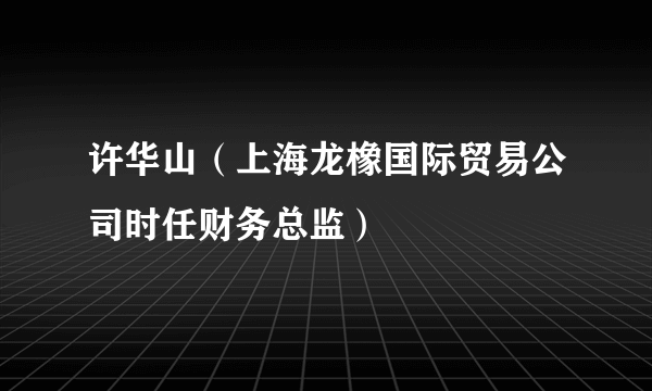 许华山（上海龙橡国际贸易公司时任财务总监）