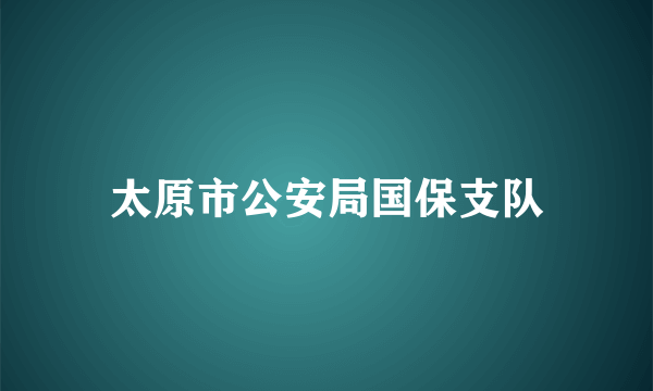 太原市公安局国保支队