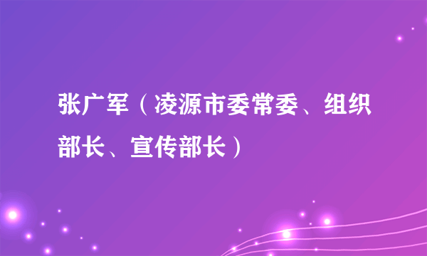 张广军（凌源市委常委、组织部长、宣传部长）