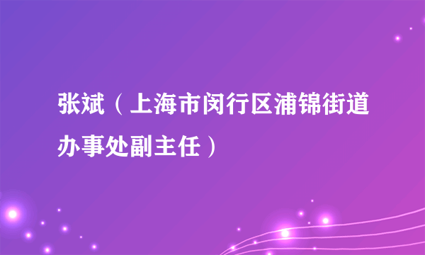 张斌（上海市闵行区浦锦街道办事处副主任）