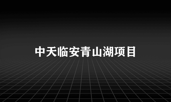 中天临安青山湖项目