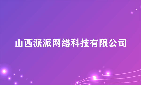 山西派派网络科技有限公司