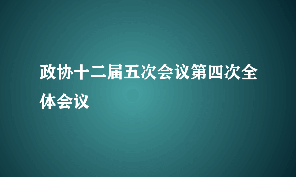 政协十二届五次会议第四次全体会议