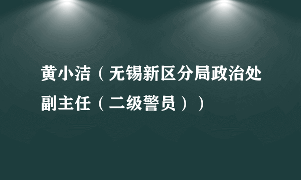 黄小洁（无锡新区分局政治处副主任（二级警员））