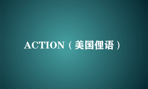 ACTION（美国俚语）