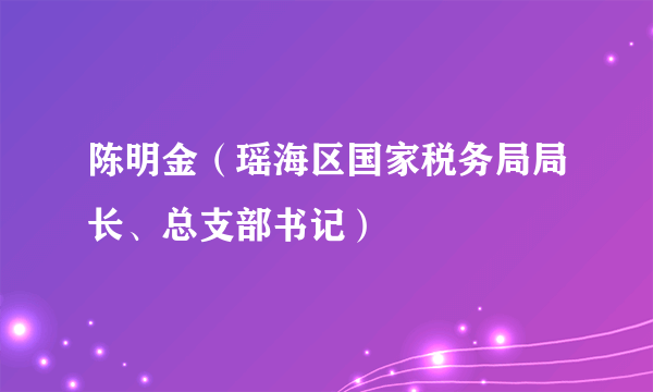 陈明金（瑶海区国家税务局局长、总支部书记）