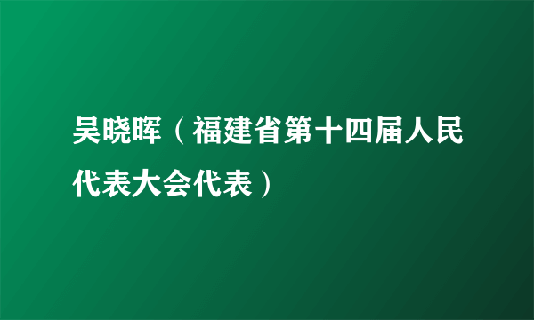 吴晓晖（福建省第十四届人民代表大会代表）